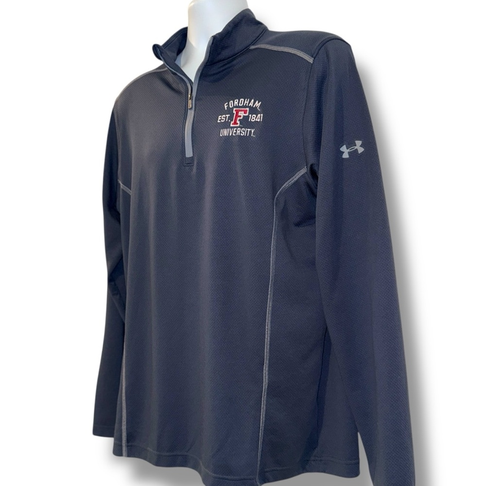Under Armour Fordham University Quarter Zip Pullover Men’s Large Gray Logo